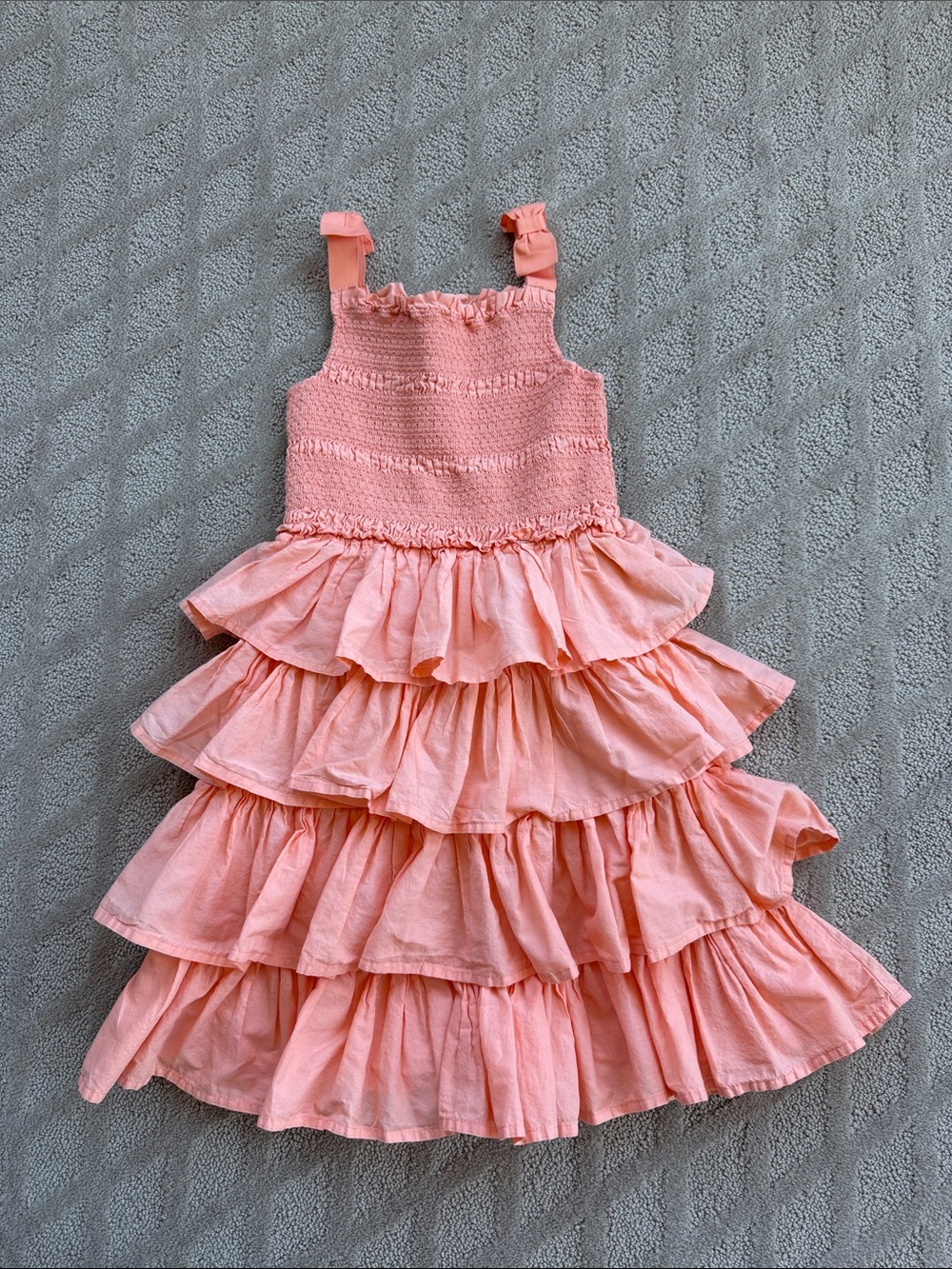 Janie and Jack Coral Pink Tiered Ruffle Sundress
